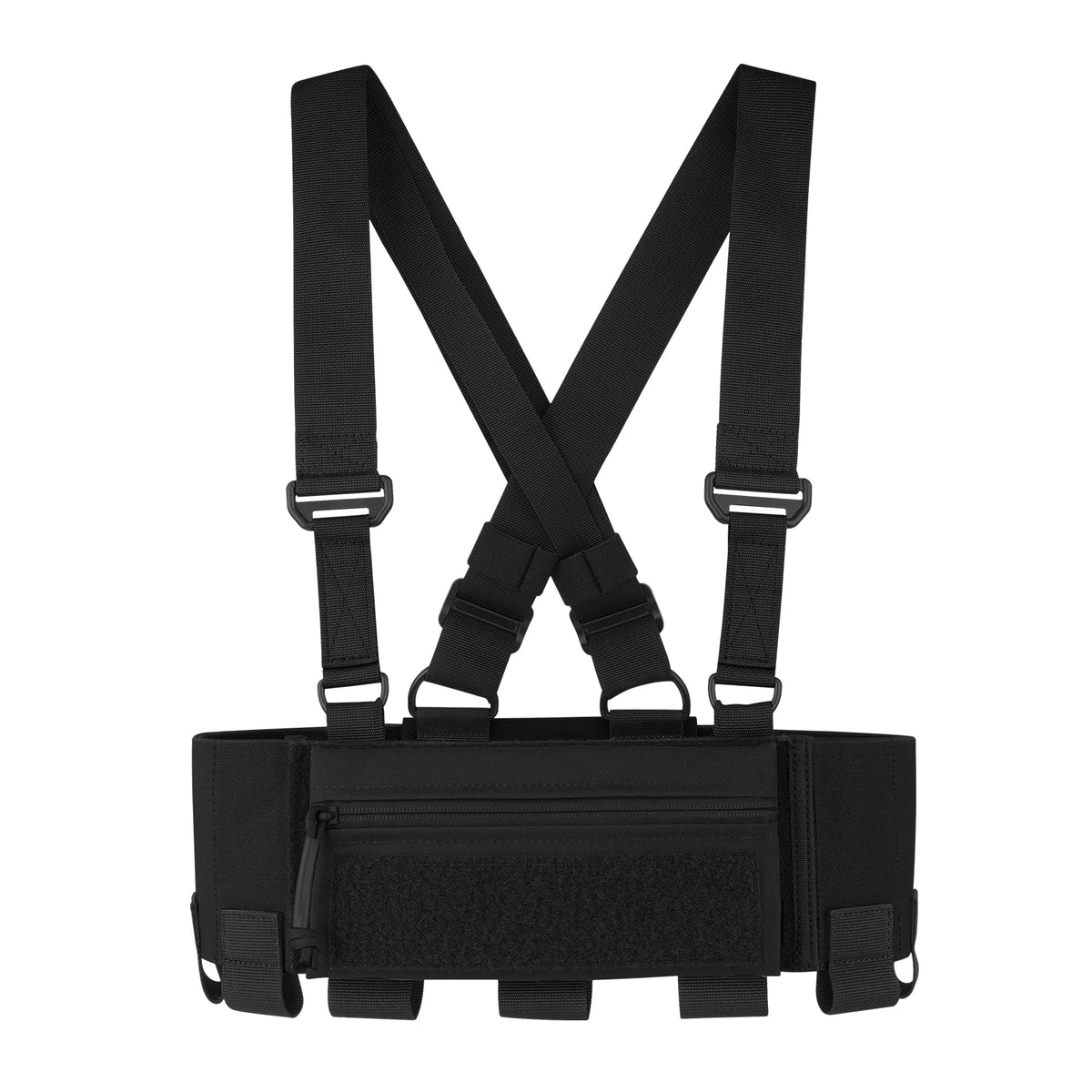 KRYDEX Tactical Nylon Chest Rig Elastic Cummerbund with 5.56/7.62 & Pistol Mag Pouch Holders,X Harness,Sticky GP Pouch
