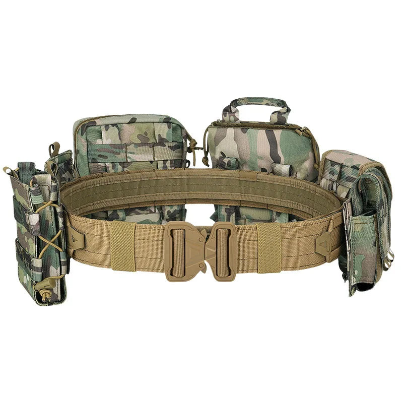 Tactical Vest Tactical Combat Duty Utility Belt Tactical Waist Bag 8 in 1 ATFG MOX Camouflage Molle Combat Belt With Pouches