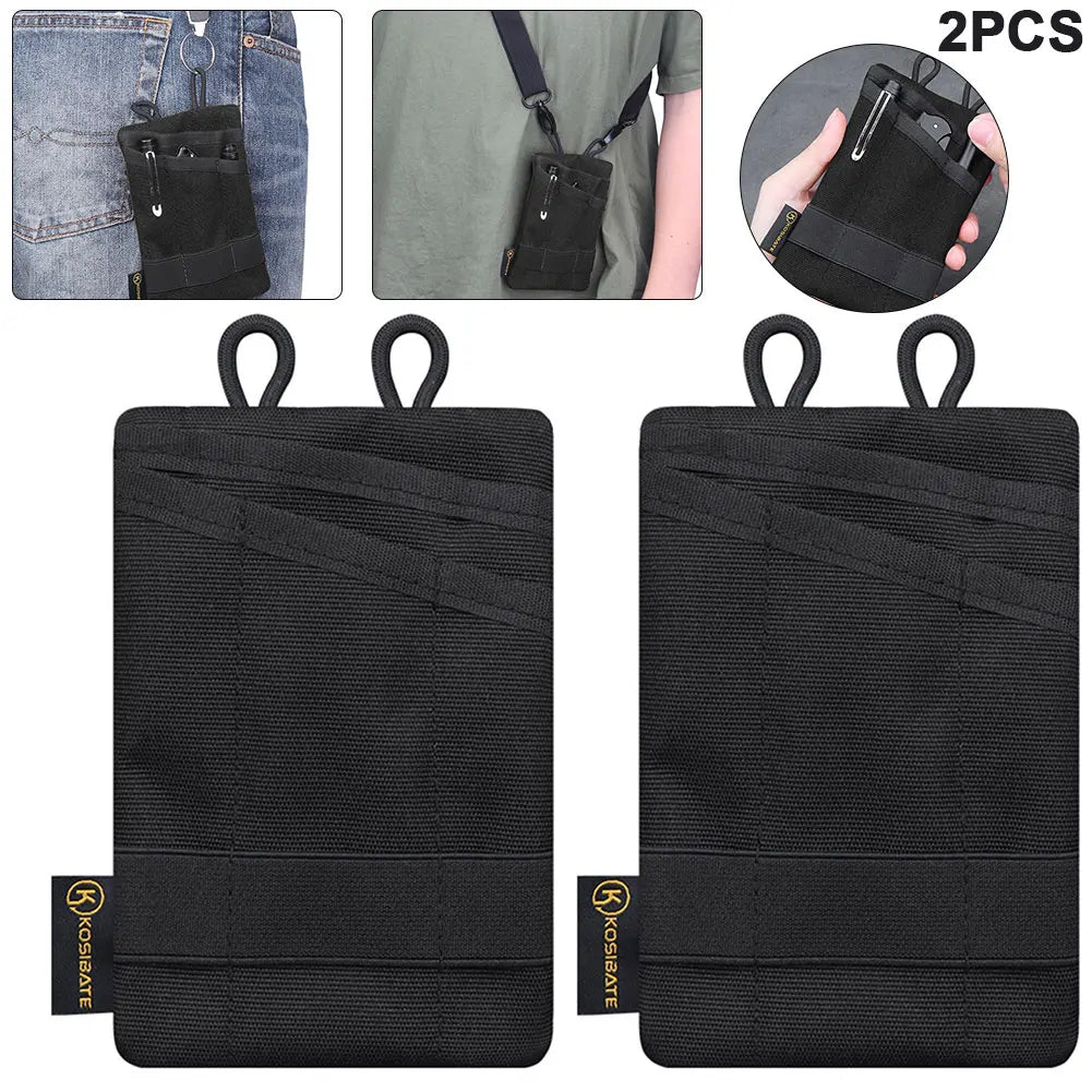2Pcs Mini Pouch Sundries Bag Multifunctional Storage Bag Purse (Black)