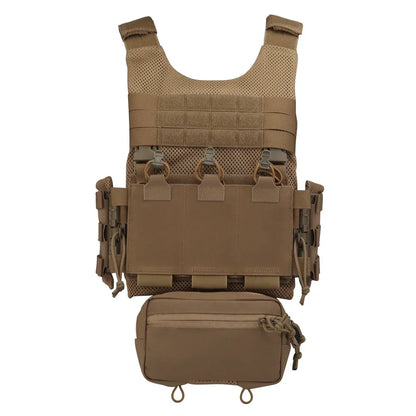 Tactical OTB LV119 Vest Quick Release Cummerbund with Triple 5.56 Mag Pouch Airsoft Hunting Vest Rear Overt Plate Bag