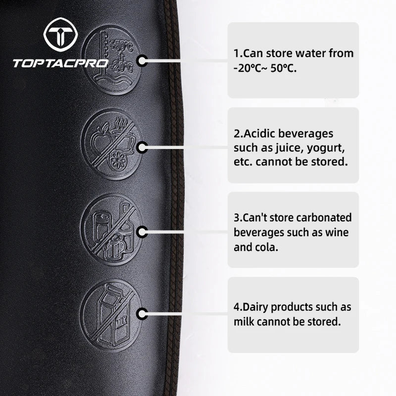 TOPTACPRO Tactical 2L Hydration Bladder Water Bag Foldable Outdoor Water Storage Bag 8908