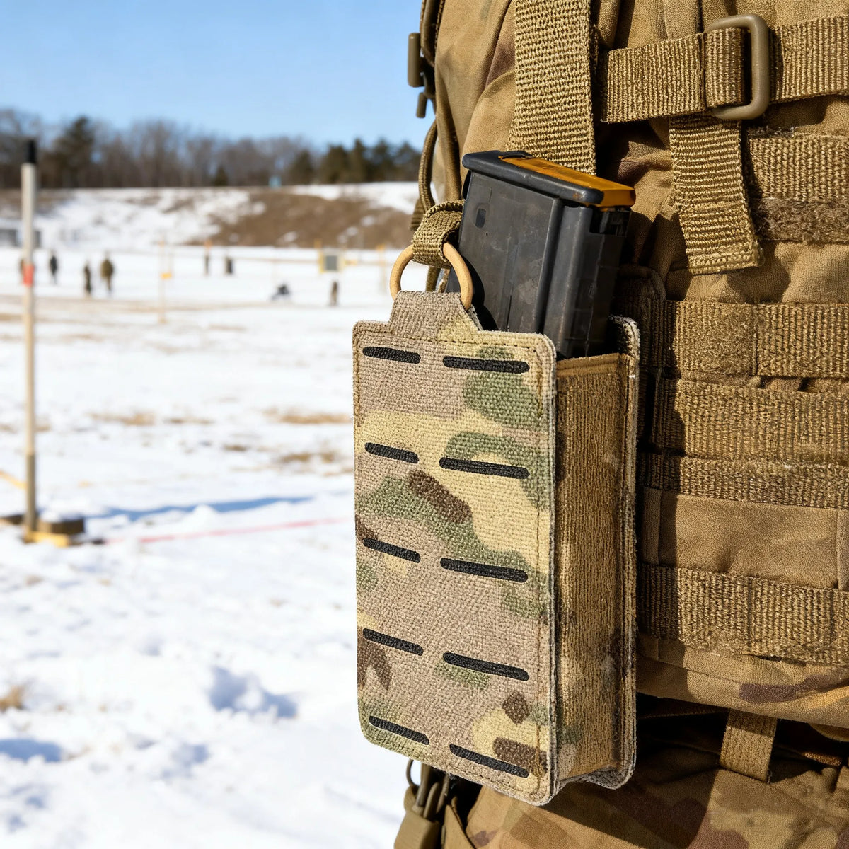 Outdoor Molle 556mm Magazine Pouch Single Mag Holder Universal Laser Cut Mag Pouch for 5.56 Rifle Magazines Hunting Gear