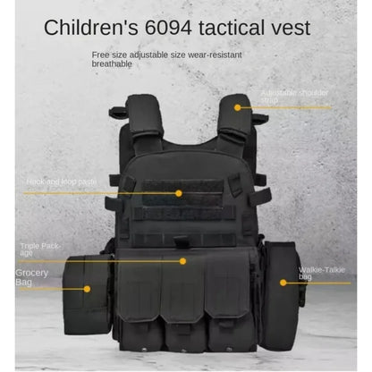Kids Level III Bulletproof Vest Camouflage Tactical Body Armor Breathable Multi Functional 6094 Vest Stab Proof