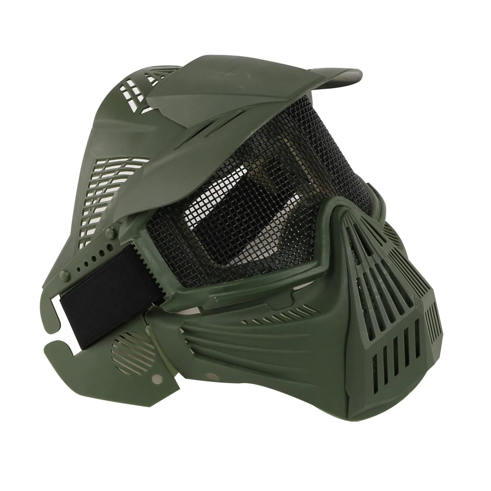 Tactical Masks Full Face Steel Mesh Eye Protection Mask for Halloween CS WarGames Hunting Military Airsoft Shooting Mask