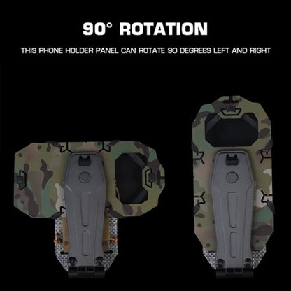 90° Rotating Foldable MOLLE Phone Holder Adjustable Elastic Mount for Large Smartphones Hunting Vest Plate Carrier Navigation