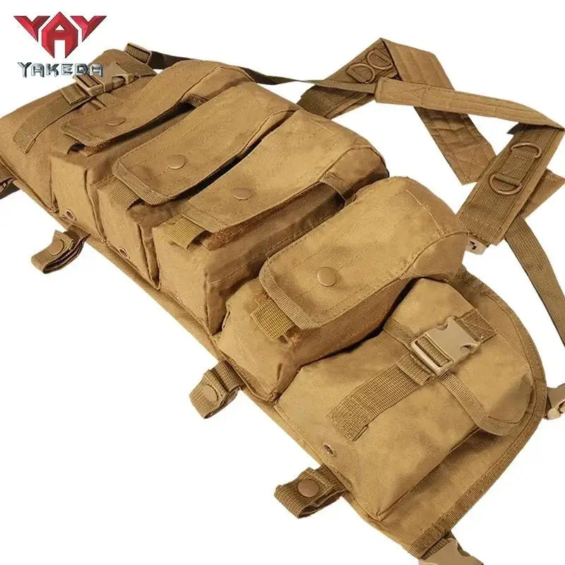 Yakeda Tactical Chest Rig  Tactical Molle 6 Magazine Pouches Lightweight Outdoor Hunting Training Tactical Vest Chest Rig