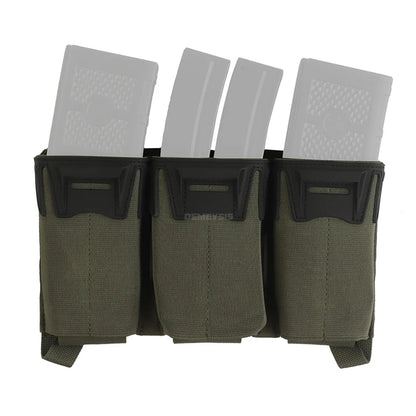 Tactical Admin Pouch with Multi-caliber 5.56 9mm Triple Mag Pouch MOLLE Front Placard System 2nd Layer Airsoft Pouches
