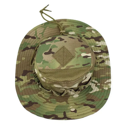 Camo Outdoor Enthusiasts Square Pocket Bonnie Cap Outdoor Bucket Benny Hats Fishing Hiking Outdoor Sun Caps