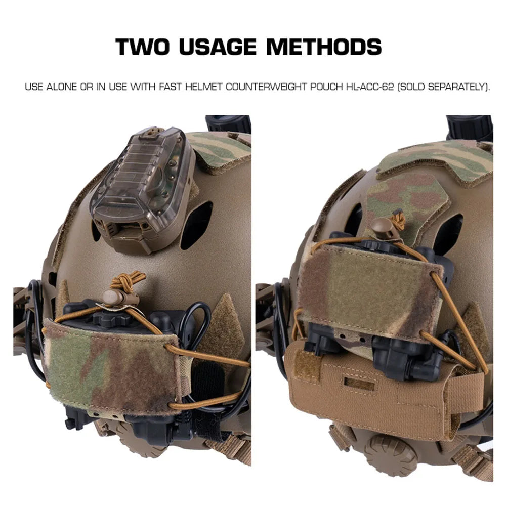 Tactical Hunting Helmet Night Vision Battery Pack Retainer NVG Battery Box Mounting Accessories Fixed Pouch Bag