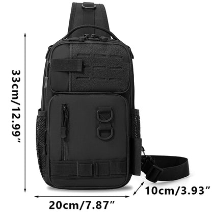 Tactical Shoulder Pistol Bag Concealed Carry Gun Bag Sling Backpack Chest Pack Molle Utility EDC Admin Pouch for Hunting