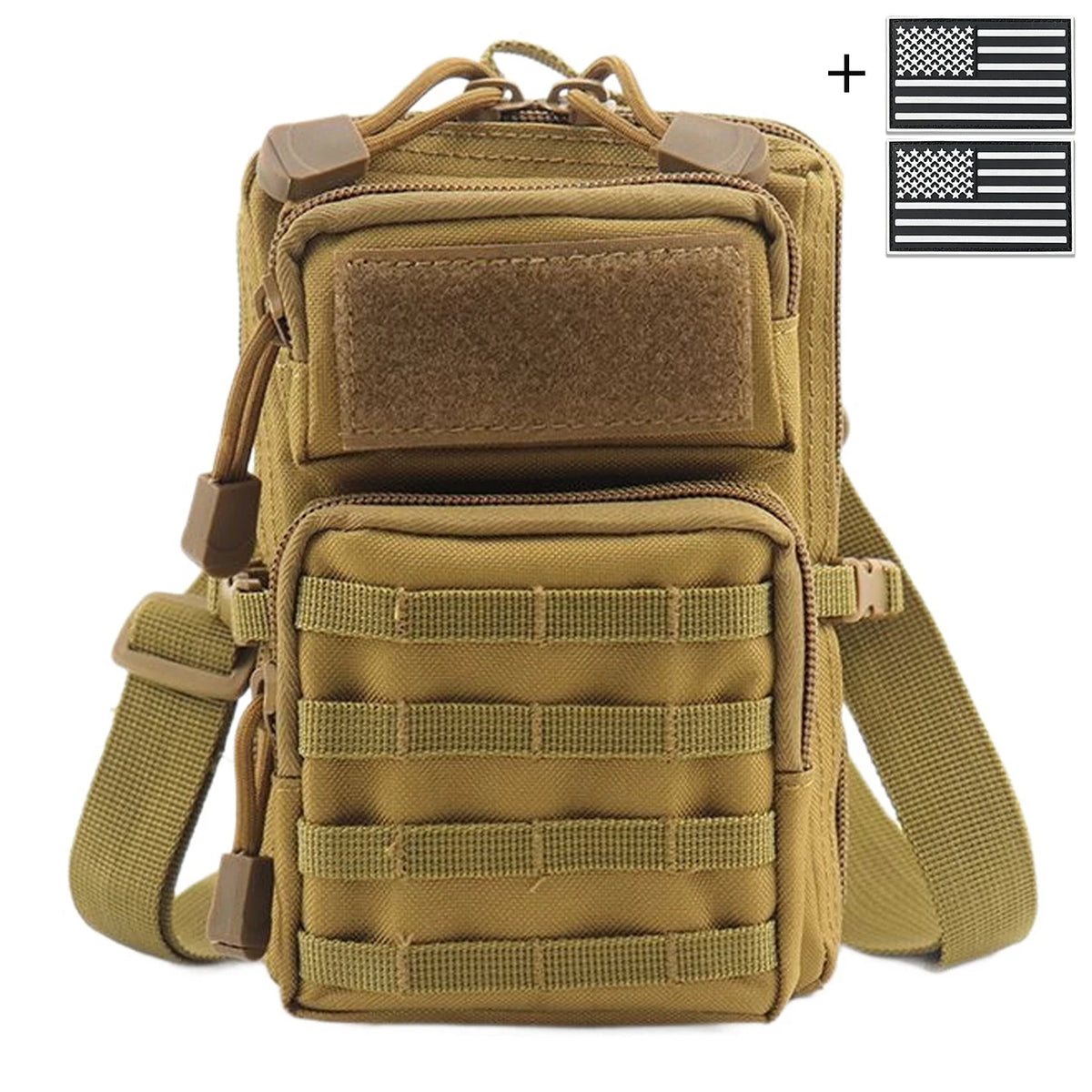 MOLLE accessory waist bag, suitable for crossbody and handheld storage, equipped with buckle straps and layered design
