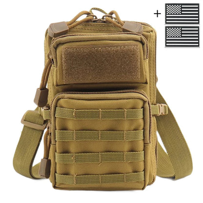 MOLLE accessory waist bag, suitable for crossbody and handheld storage, equipped with buckle straps and layered design