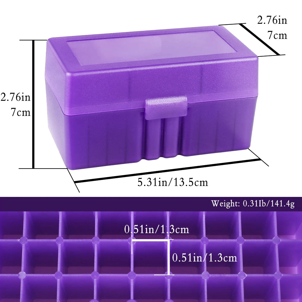 Hunting Bullets Box 7.62x39/.223/9mm 50 Rounds Ammunition Case for Cartridges Storage Ammo Holder Outdoor Shooting Accessories