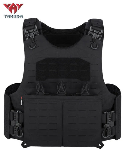 YAKEDA Quick Release Plate Carrier Tactical Vest Laser Cut PALS Hunting Protective Training Vest