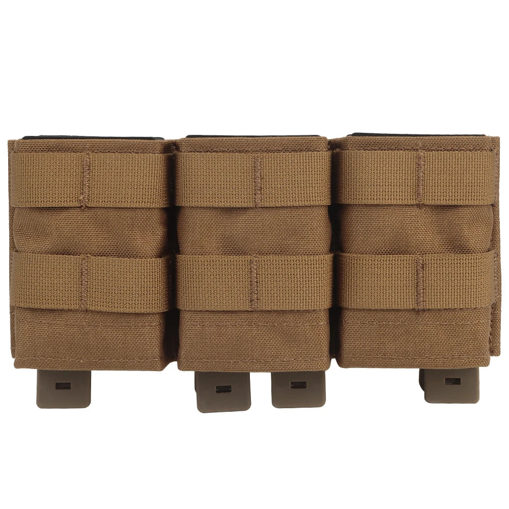 Tactical Medium FAST 5.56 Triple Mag Pouch Molle System with Kydex Clamps for Plate Carrier Airsoft M4 AR15 MAG Pouches