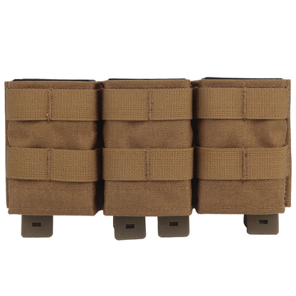 Tactical Medium FAST 5.56 Triple Mag Pouch Molle System with Kydex Clamps for Plate Carrier Airsoft M4 AR15 MAG Pouches