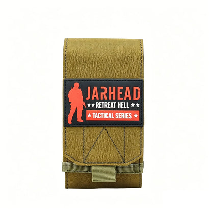 Outdoor Tactical Double MOLLE Cell Phone Pouch with Personalized Badge Belt EDC Pouch Holder Waist Accessories Mobile Phone Pack