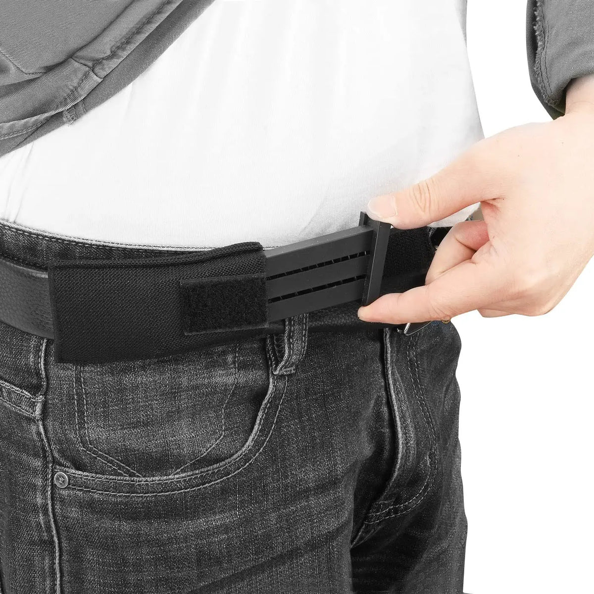 9mm Pistol Magazine Pouch Concealed Carrier Extra Single Pistol Magazine Carrier Horizontal Pouch with Safety Hook and Loop