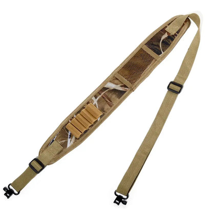 Tactical 2 Point Rifle Sling Adjustable Hunting Gun Strap with Ammo Loops, Non-Slip Padded Shoulder Strap for Outdoor Shooting