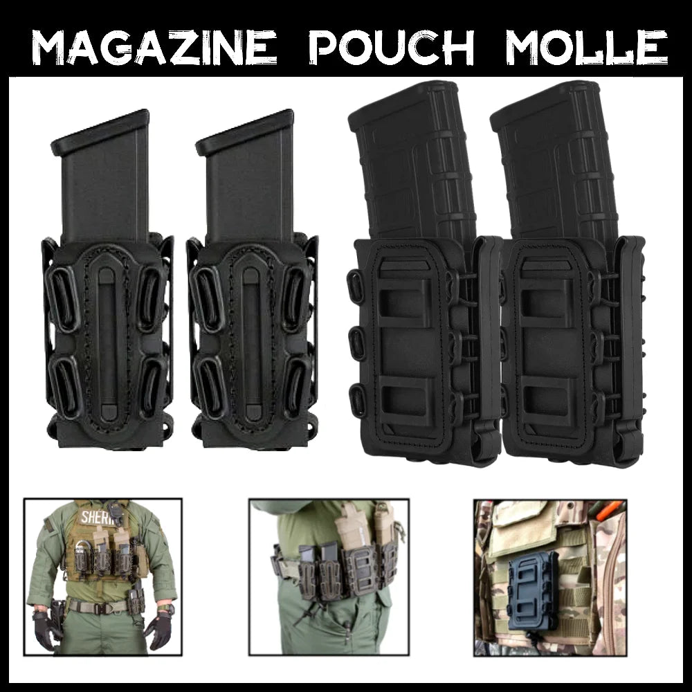 Magazine Pouch Carrier Hunting Fast Mag Flexible Molle for AK 74/47 AR M4 5.56/7.62 Mag Pouch Rifle Pistol Magazine Holder