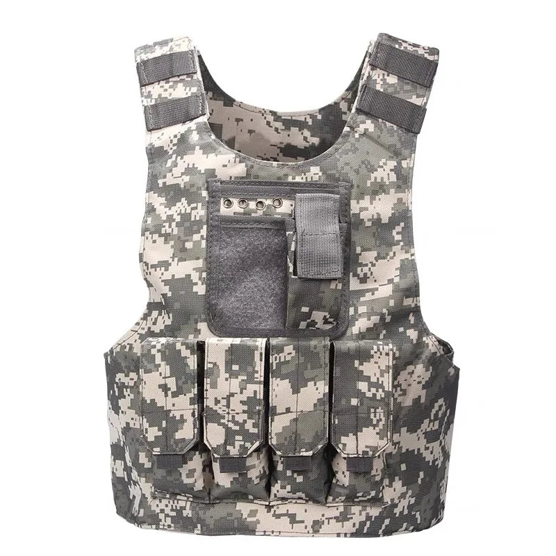 Kids Camouflage Vest Resistant Breathable Combat Vest With Multi Pocket Paintball Tactical Waistcoat CS Gear Sniper Uniform