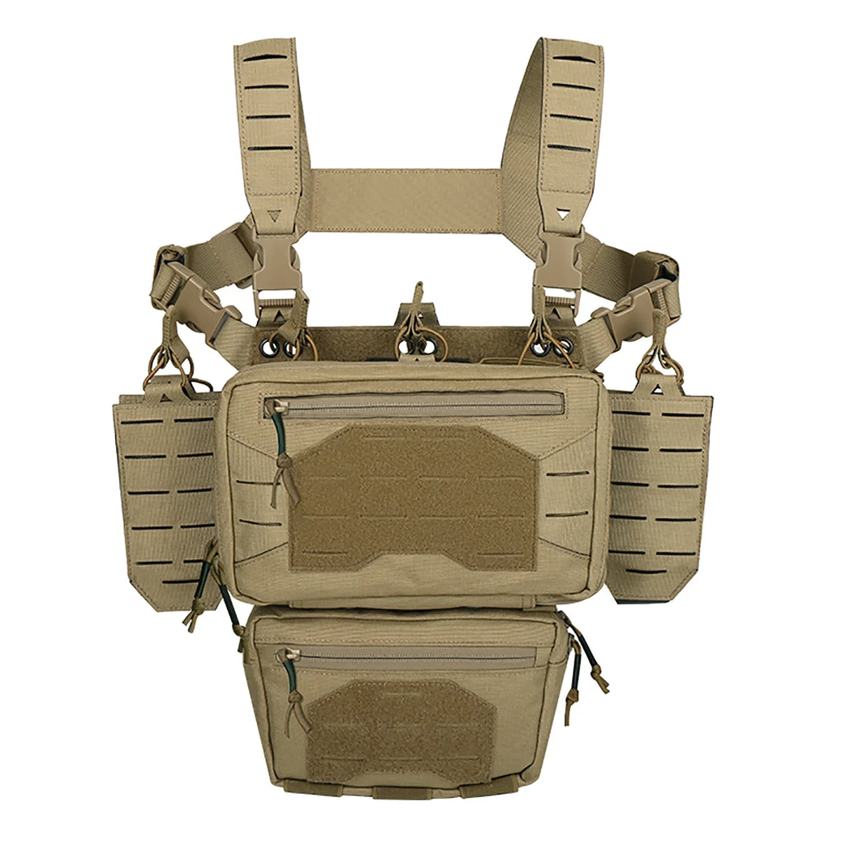 YAKEDA Tactical Chest Rig 1000D Laser-Cut Multifunctional Adjustable Tactical Outdoor Vest with Mag Pouches
