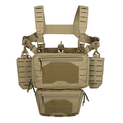 YAKEDA Tactical Chest Rig 1000D Laser-Cut Multifunctional Adjustable Tactical Outdoor Vest with Mag Pouches
