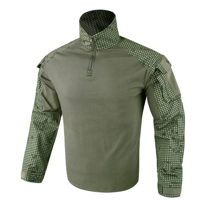 KRYDEX Combat G3 Shirt Tactical Hunting Outdoor Clothes Shirt with Elbow Pads Tiger Stripes Camo Ranger Green Gen3 Shirt