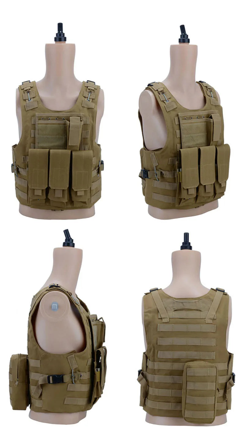 600D oxford Tactical Vest Mens Military Hunting Vest Field Battle Airsoft Molle Waistcoat Combat Assault Plate Carrier Vest