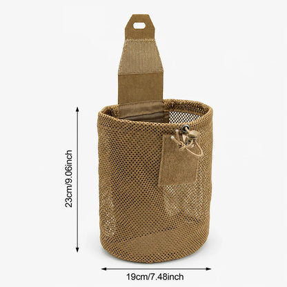 Tactical Foldable Mesh Pouch Dump Bag Waist Mount Drawstring MOLLE Mini Carrier EDC Outdoor Sports Camping Hunting Bags