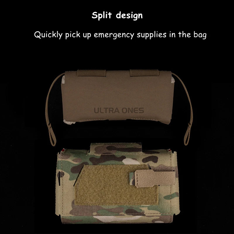Outdoor Hunting Compact Trauma Pouch Ambidextrous Rapid Deployment  Tactical Medical First Aid Bag EDC Molle Pouch