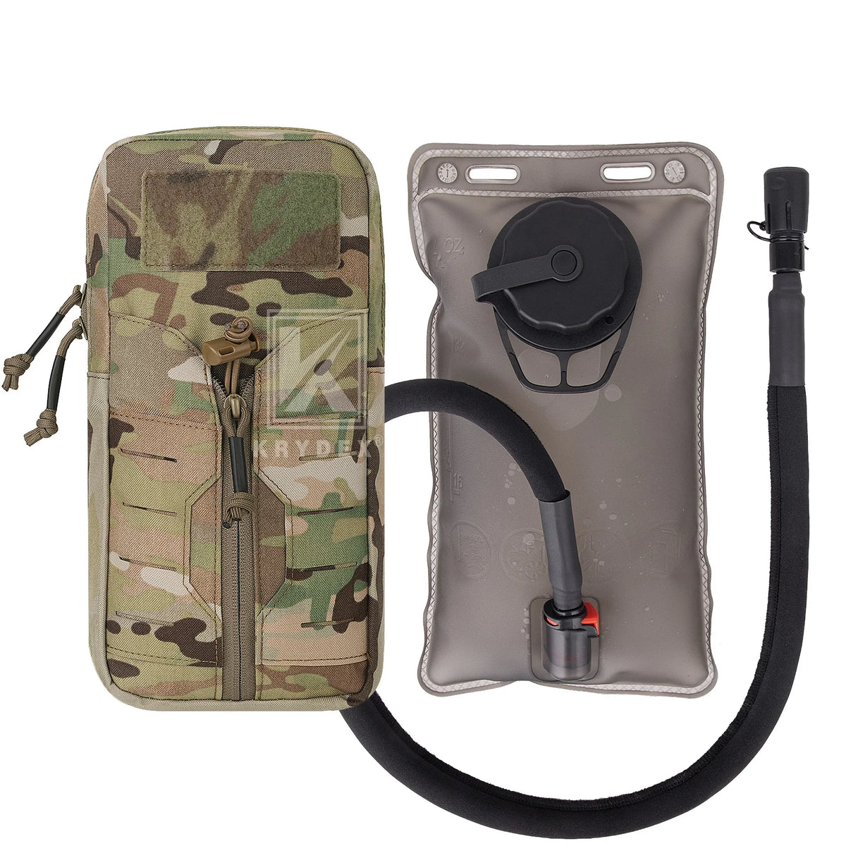 KRYDEX Tactical 1L Hydration Bladder Pouch MOLLE Hydra Carrier Pack 34oz Water Bag Outdoor Hiking Travel Accessories