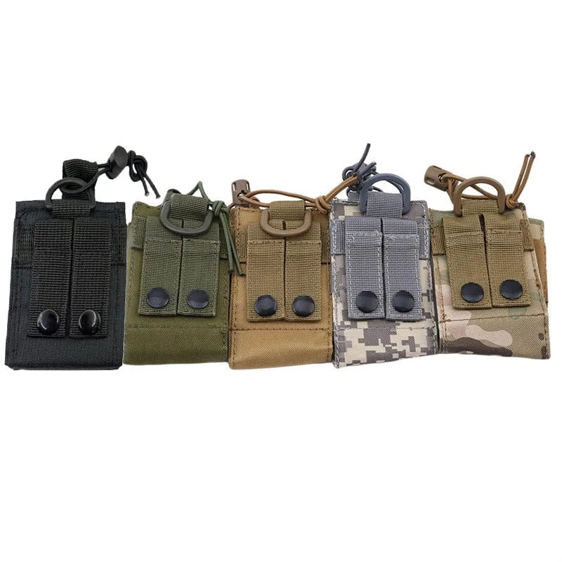 Nylon Talkie Case Adjustable Walkie Talkie Bag Molle Two Way Radio Holster Pouch Tactical Hunting Interphone Hanging Bag