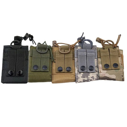Nylon Talkie Case Adjustable Walkie Talkie Bag Molle Two Way Radio Holster Pouch Tactical Hunting Interphone Hanging Bag