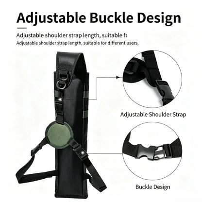 Pskook Archery Lightweight Back Arrow Quiver Dual Use Foldable Compact Hip Arrows Bag with Molle System Pocket Hanged for Hunt