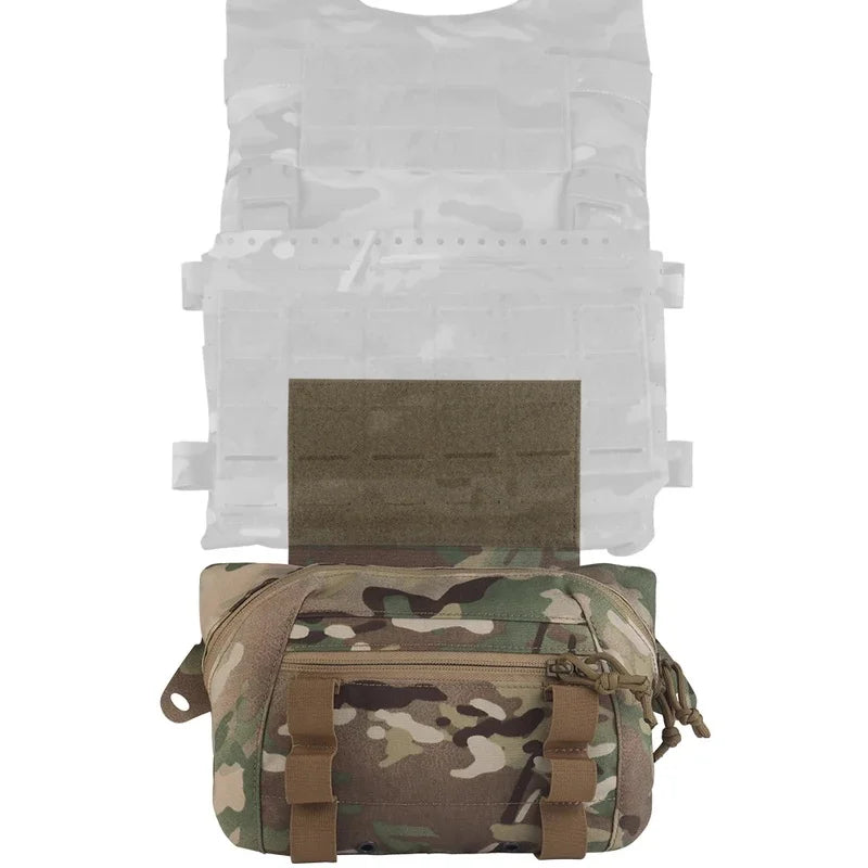Tactical SS Style Abdominal Dangler Drop Storage Pouch  Box MOLLE Waist Bag Fit Plate Carrier Vest Airsoft CS Game Hunting