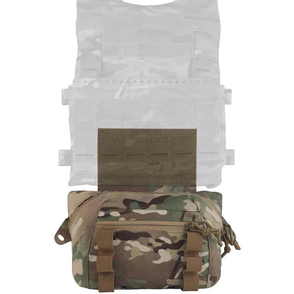 Tactical SS Style Abdominal Dangler Drop Storage Pouch  Box MOLLE Waist Bag Fit Plate Carrier Vest Airsoft CS Game Hunting