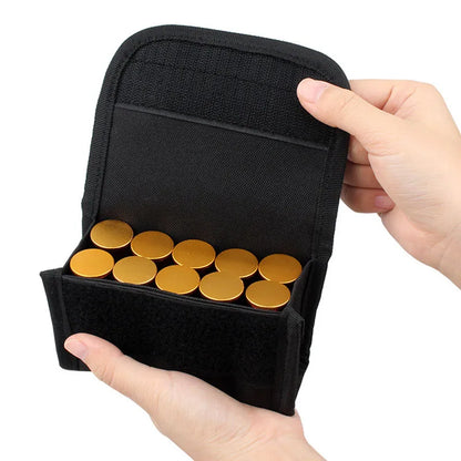 10-Round Tactical Waist Pouch - MOLLE Nylon 12GA .Cal Ammo Shot Bag with 10 Grids, EDC Mini Utility Pouch for Outdoor Shooting