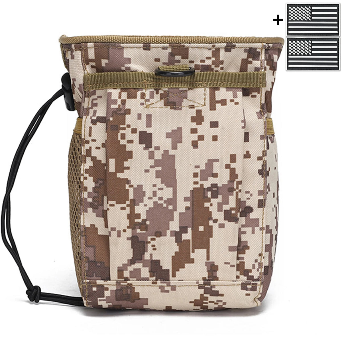 Multi functional storage bag MOLLE waist bag outdoor EDC practical drawstring storage bag, fabric wear-resistant and durable