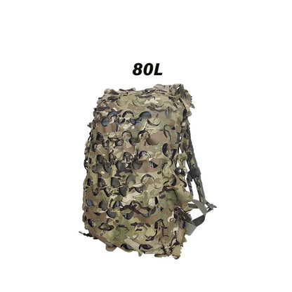 3D Camo Net Backpack Cover 60L 80L  Laser Cut Camouflage Hunting Backpack Cover Paintball Paratrooper Hunting Accessories