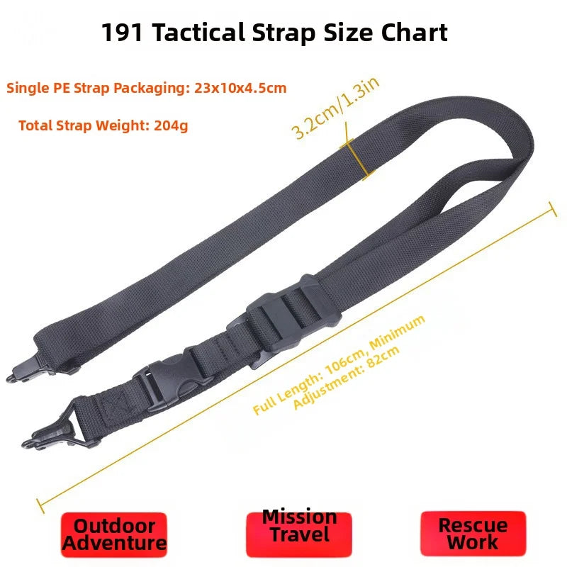 Adjustable Nylon 191 Tactical Sling Quick Release Metal Clip Gun Strap For Outdoor Hunting Shooting CS Game Tactical Carry Gear