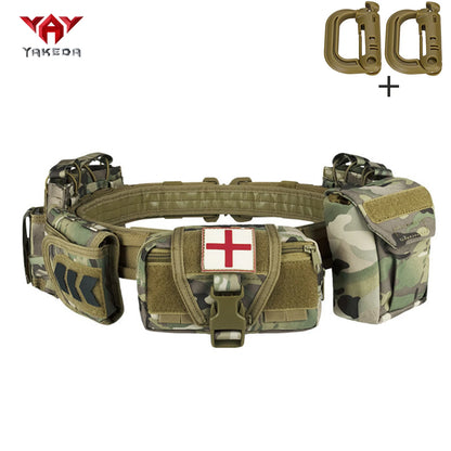 YAKEDA modular detachable recombination belt with quick release buckle waist belt MOLLE expansion gift D-shaped buckle