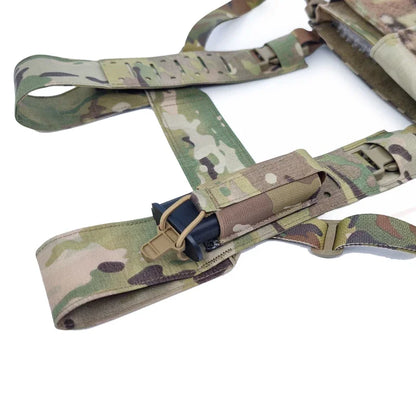 Multicam SS MK4 Laser Cut H-Strap Tactical Chest Strap MK4 MK5 34A Chest Hanging Shoulder Strap Airsoft Chest Rig Gear