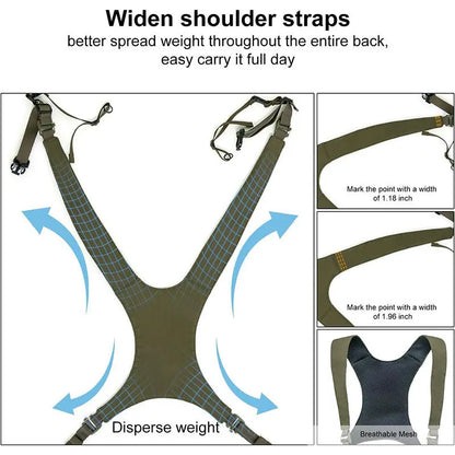 Portable Nylon Binocular Harness Chest Pack Bag Hunting Hiking Multi-Pocket Foldable Night Vision Goggles Front Pouch Bag