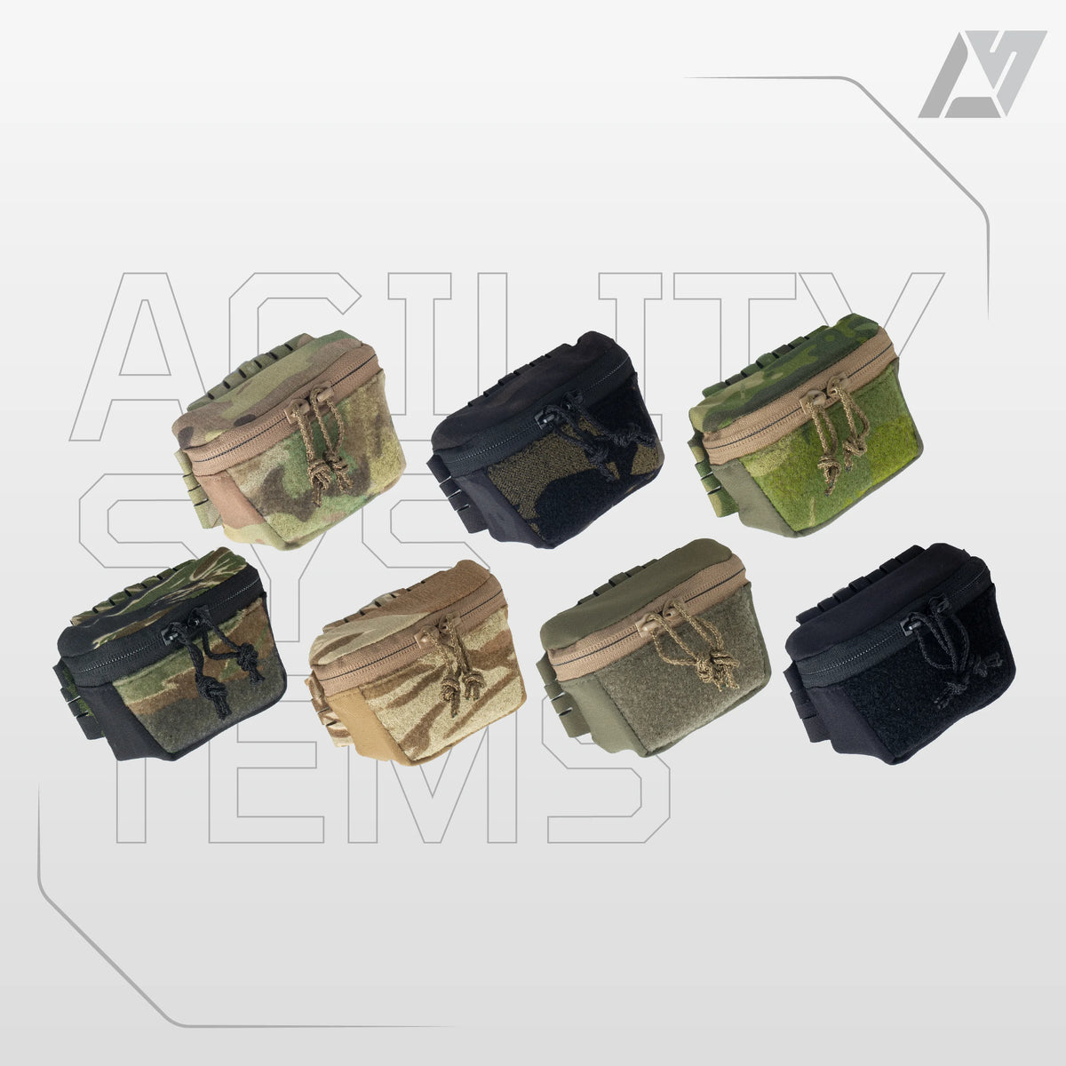 AS Smart System Helmet Rear Storage Pouch Fit Shaw Style Brain Pouch Tiger Spot 500D for Airsoft Wargame