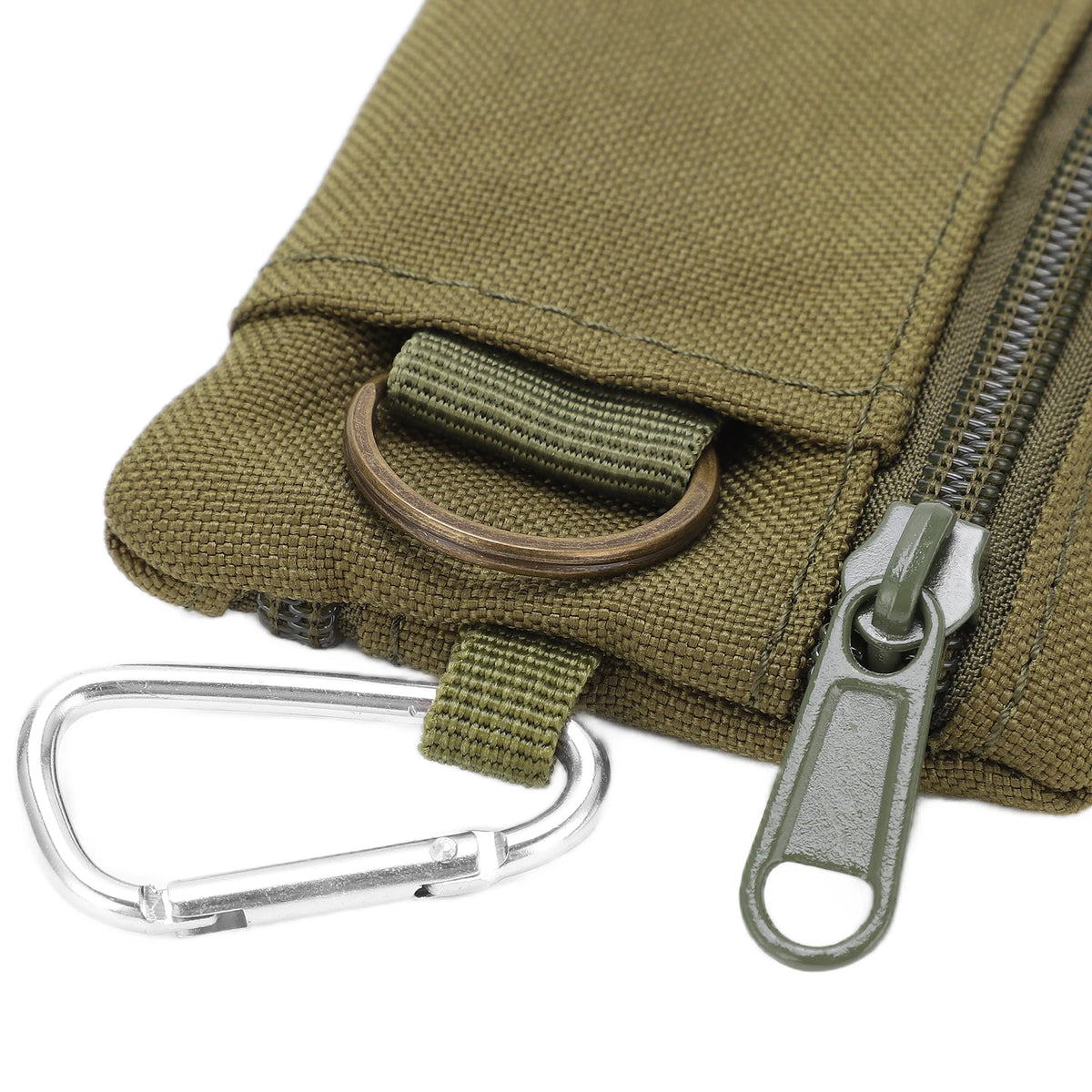 Outdoor EDC Molle Pouch Wallet Mini Portable Key Card Case EDC Pouch Bag Purse with Carabiner