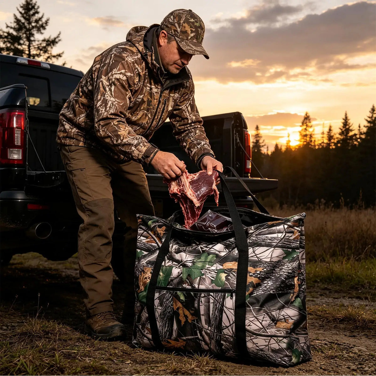 Hunting Bags For Men Waterproof Scent Control Meat Carry Tote 600D Oxford Cloth Hunting Gear Storage Bag With Handles For Men
