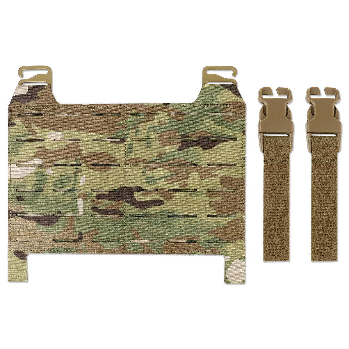 KRYDEX Tactical Laser Cut MOLLE Front Panel Detachable Flap Adapt G Hook Buckle For Plate Carrier Vest Chest Rig Accessories