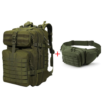 Large capacity backpack+multifunctional waist pack, can be used separately or combined for partition storage