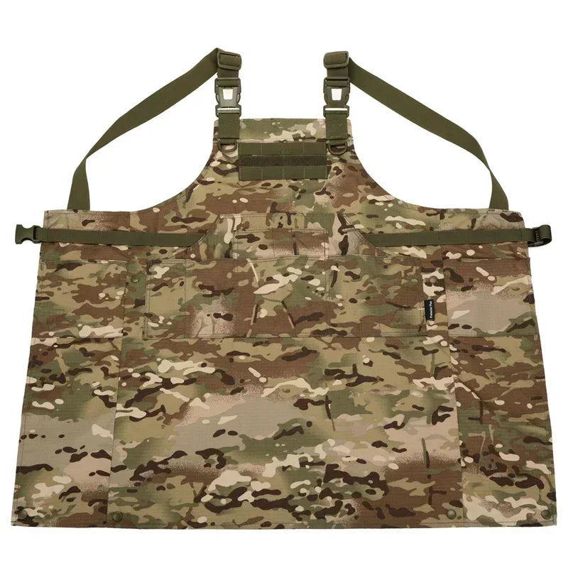Unisex Tactical Vest Apron Pinafore Camouflage Technician Mechanic Sleeveless Apron Combat Gear Multi-pocket Apron